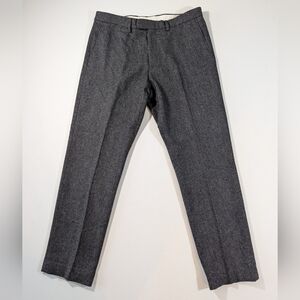 J Crew Bowery Pant Herringbone Wool Charcoal NWT Size 33 x 32